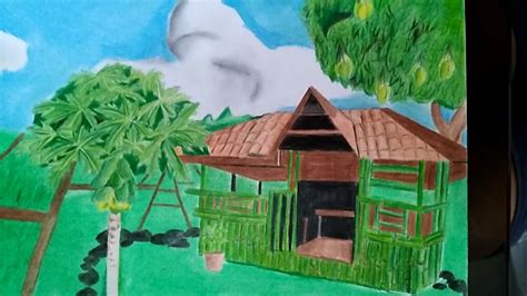 bahay drawing with color
